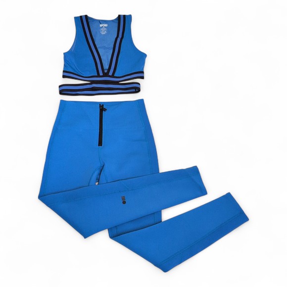 Solid & Striped Sport Pants - Solid & Striped Sport Blue V-Neck Bra & High-Waist Leggings S